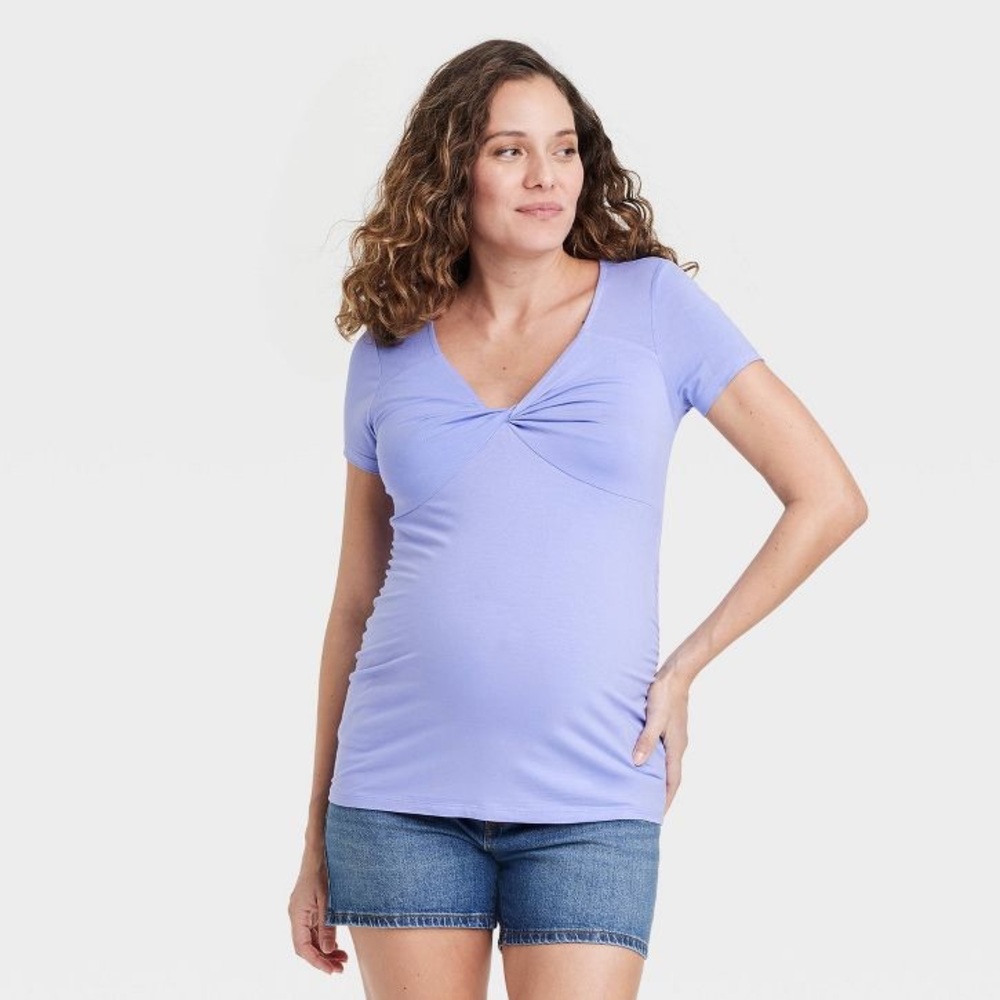 Ingrid and Isabel Purple Maternity T-Shirt Large